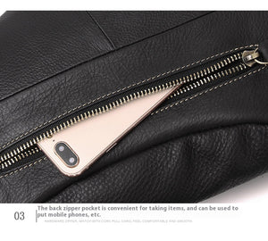 Large Capacity Retro Men's Cowhide Messenger Bag