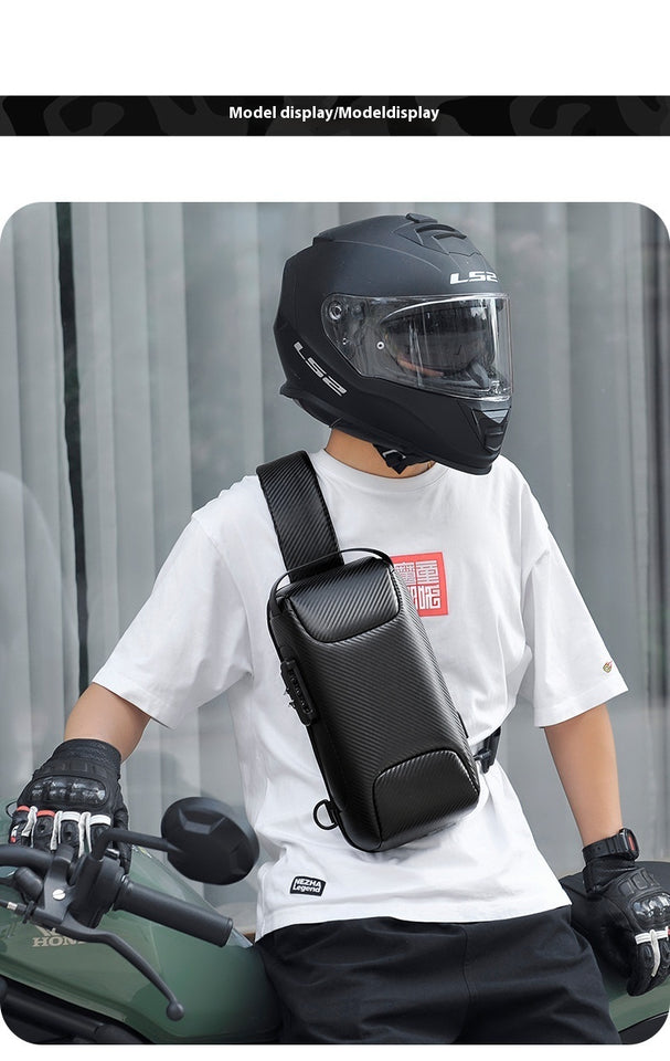 Motorcycle Men's Chest Bag Oxford Cloth Carbon Fiber