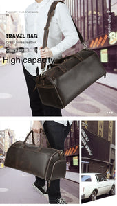 Large Capacity Retro Men Fitness Foldable Luggage Bag
