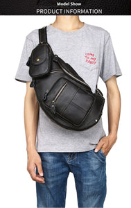 Large Capacity Retro Men's Cowhide Messenger Bag