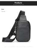 High Texture Casual Genuine Leather Men's Multi-functional Outdoor Crossbody Commuter Chest Bag