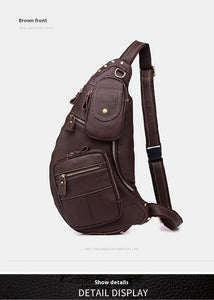 Large Capacity Retro Men's Cowhide Messenger Bag