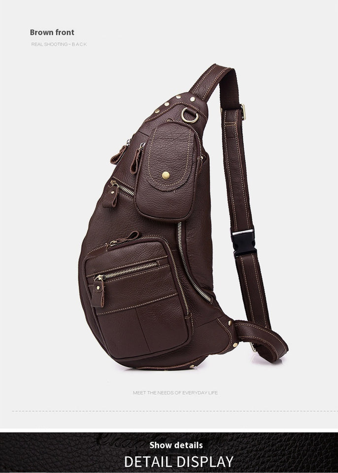 Large Capacity Retro Men's Cowhide Messenger Bag