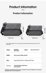 Men's Contrast Color Matte Fashion Retro Crossbody Shoulder Bag