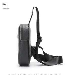 High Texture Casual Genuine Leather Men's Multi-functional Outdoor Crossbody Commuter Chest Bag