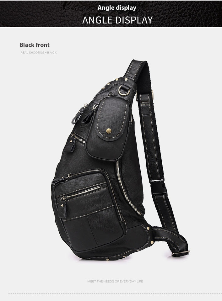 Large Capacity Retro Men's Cowhide Messenger Bag