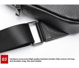 High Texture Casual Genuine Leather Men's Multi-functional Outdoor Crossbody Commuter Chest Bag