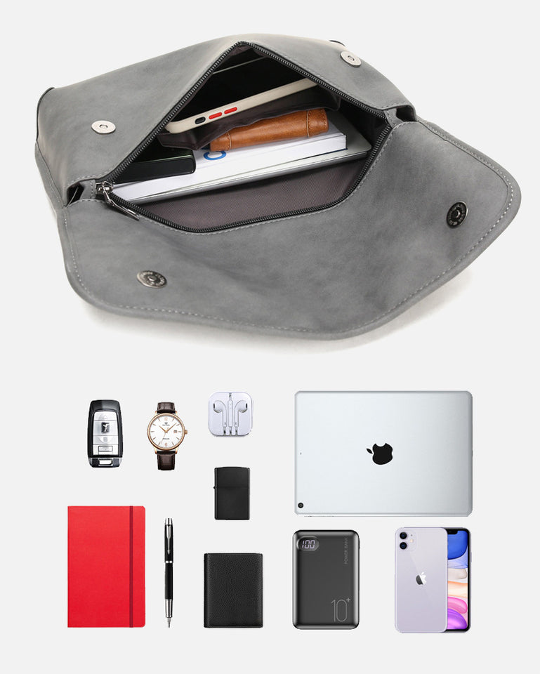 Men's Contrast Color Matte Fashion Retro Crossbody Shoulder Bag